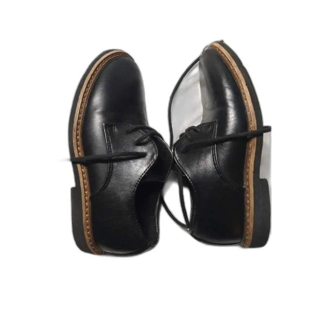Deer Stags Toddler Little Boy Size 10M Black Lace Up Oxfords